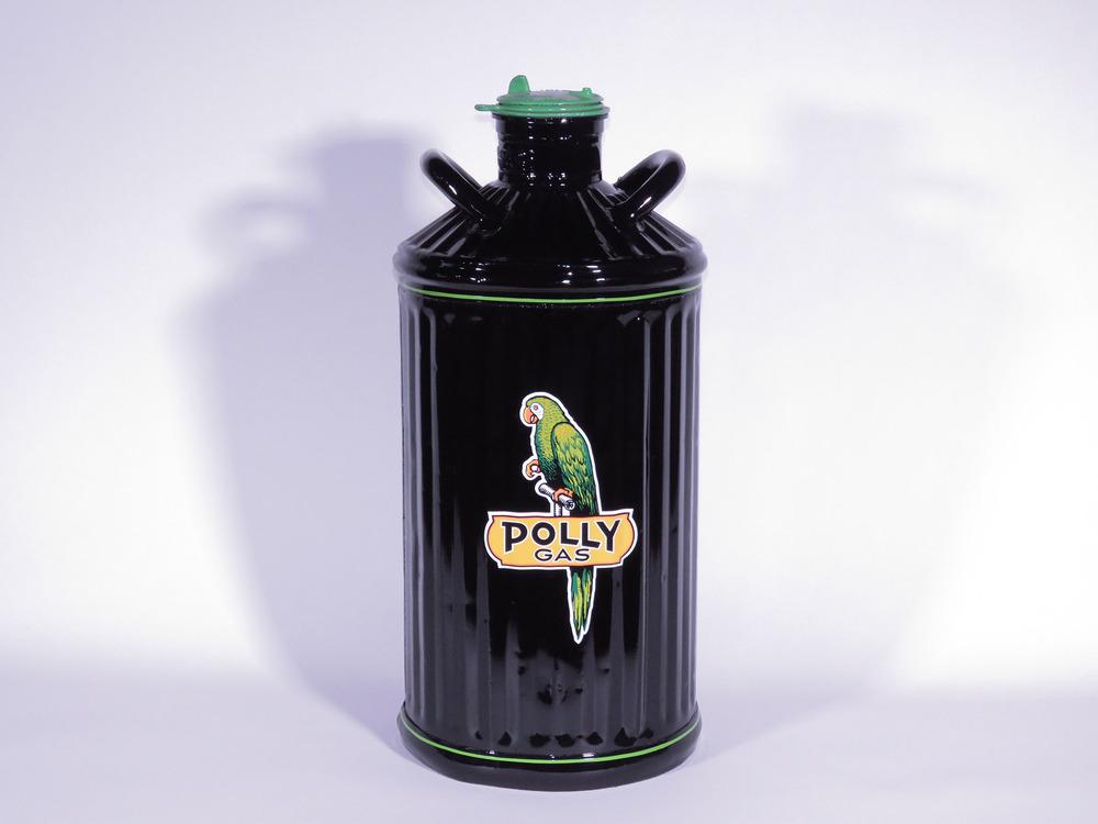 LARGE 1920S-30S BULK OIL/GAS CAN IN POLLY GAS REGALIA