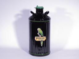 LARGE 1920S-30S BULK OIL/GAS CAN IN POLLY GAS REGALIA
