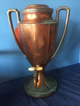 COPPER BEVERAGE DISPENSER, MISSING GLASS TOP,