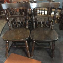 SET OF (6) RESTAURANT CHAIRS, OAK,