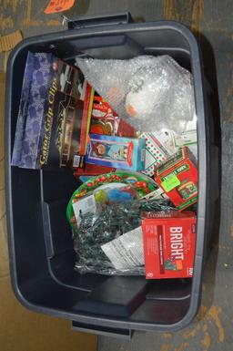 BIN FULL OF MISC. CHRISTMAS DECORATIONS