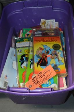 BIN FULL OF COLORING, COMIC AND MISC. BOOKS