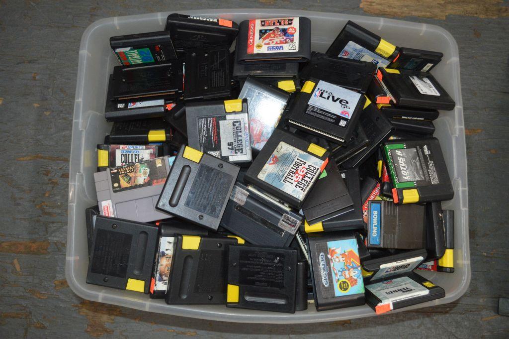 BIN FULL OF SEGA GENISIS GAMES