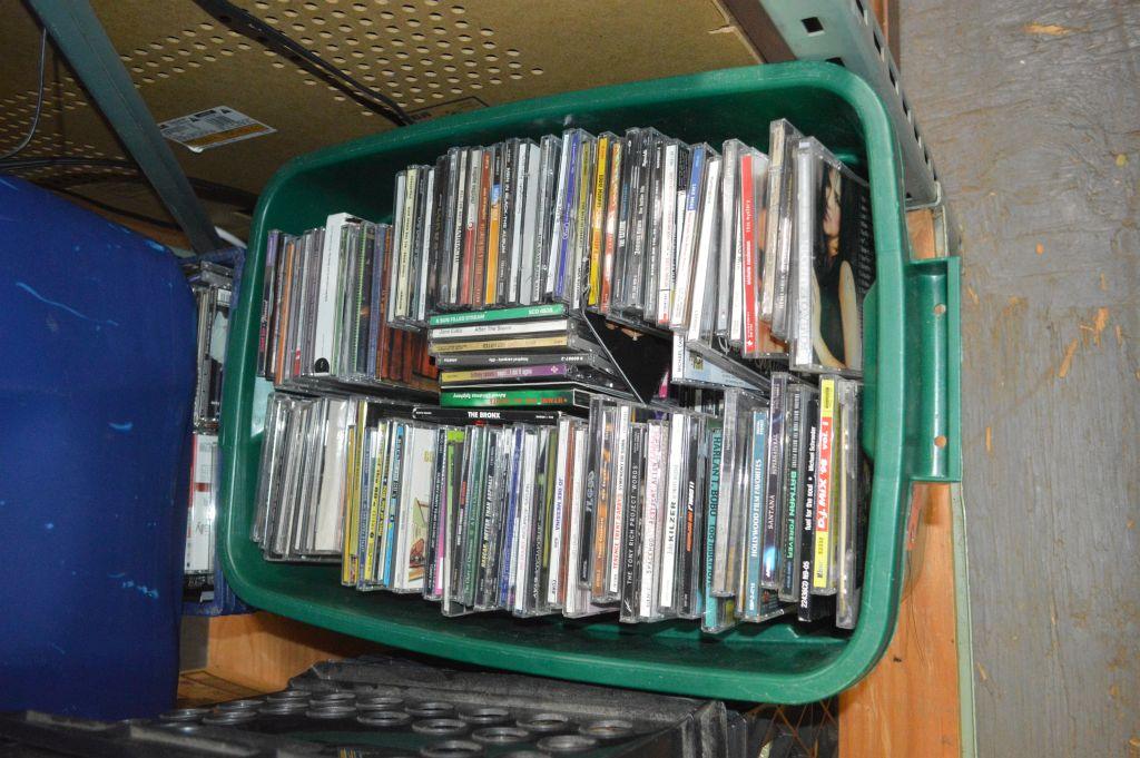 100'S OF MUSIC CD'S IN GREEN BIN