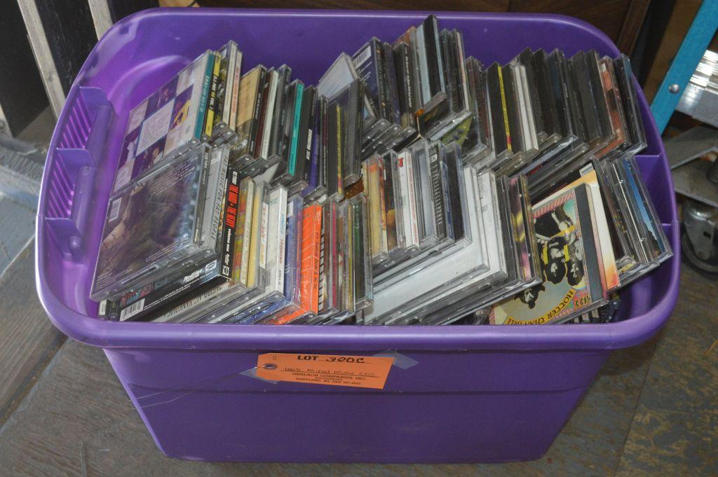 100'S OF MIXED MUSIC CD'S IN PURPLE BIN