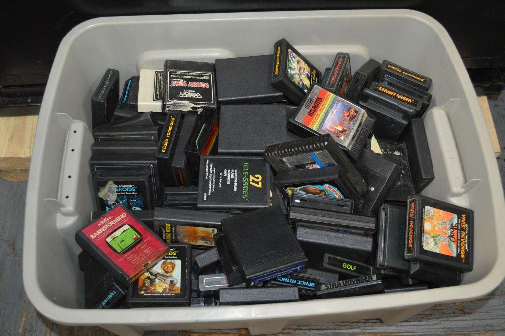 BIN FULL OF ATARI 2600 GAMES