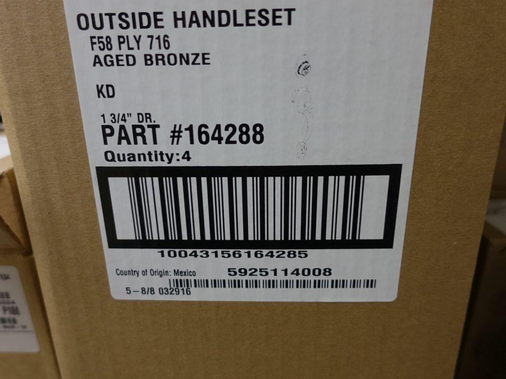 (5) SCHLAGE EXTERIOR BRONZE HANDLE SETS