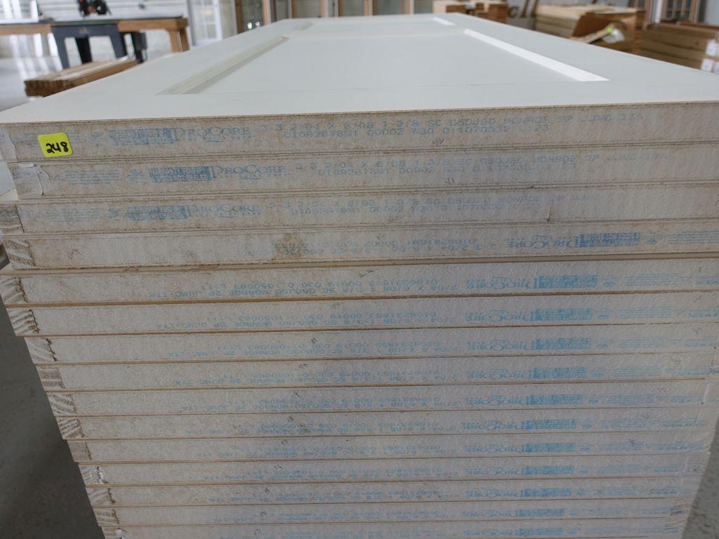 STACK OF (26) JELD-WEN MONROE FLAT PANEL DOOR SLABS,