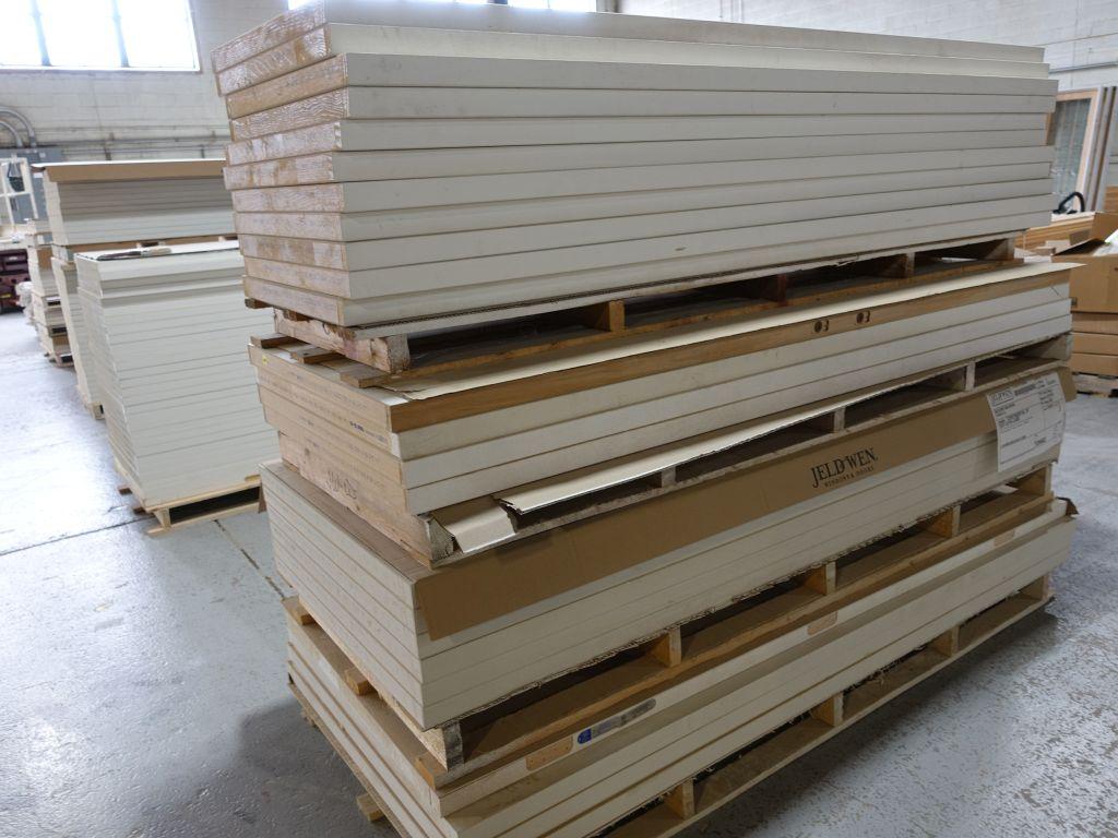 STACK OF (25) JELD-WEN CONTINENTAL RAISED PANEL DOOR SLABS, H/C,