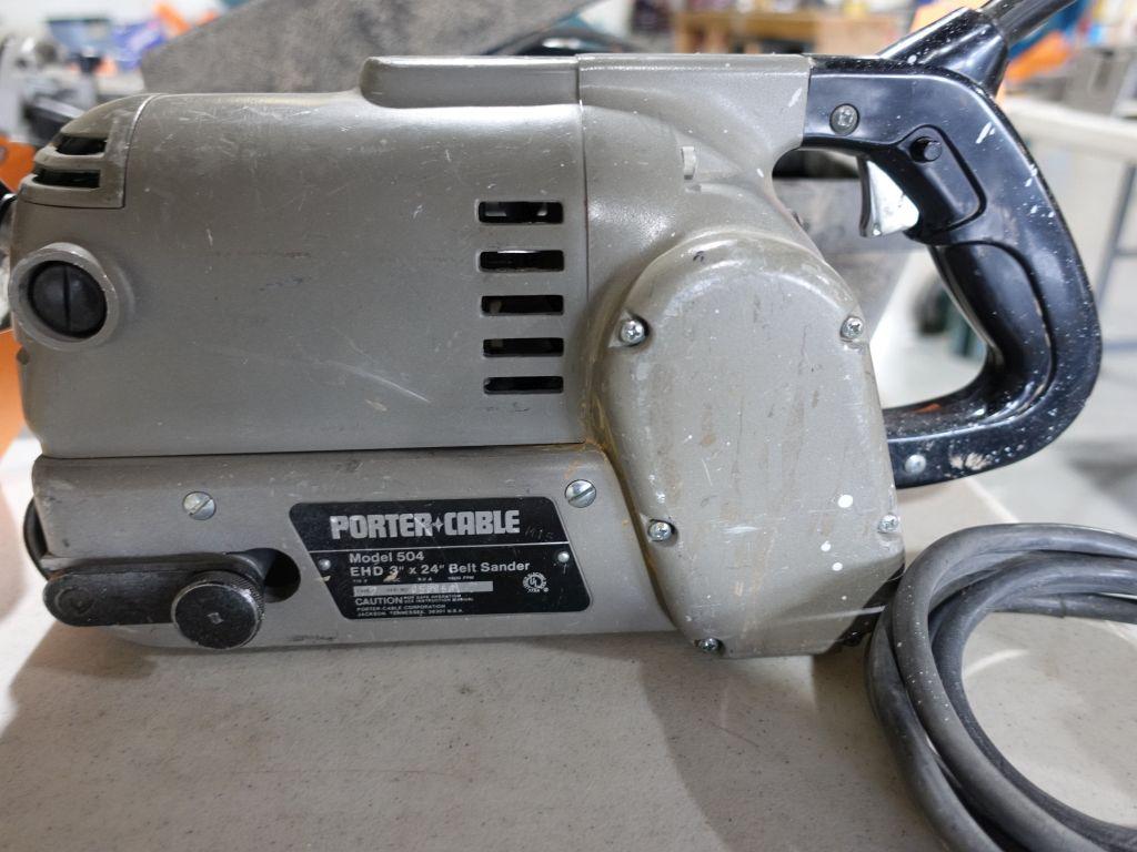 PORTER CABLE MODEL 504 EHD, 3" x 24" BELT SANDER