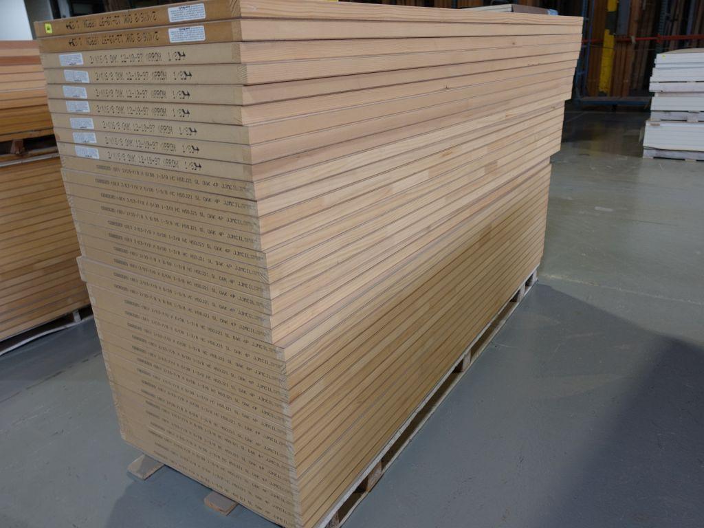 STACK OF (34) OAK HOLLOW CORE DOORS, 27 7/8" x 80",