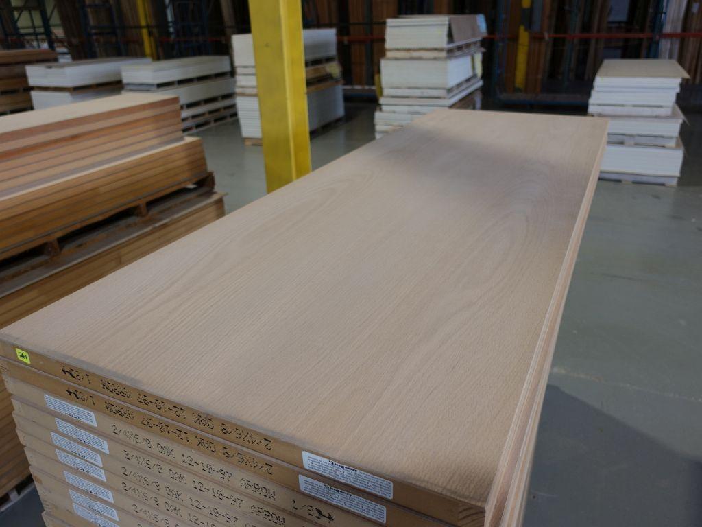 STACK OF (34) OAK HOLLOW CORE DOORS, 27 7/8" x 80",