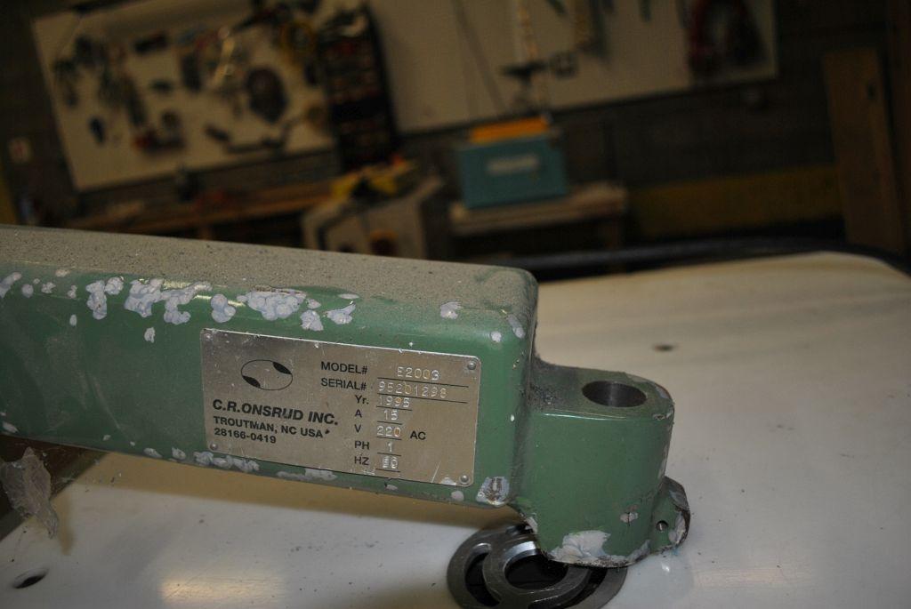 C.R. ONSRUD INC. INVERTED ROUTER TABLE, OPERATOR FOOT PEDAL,