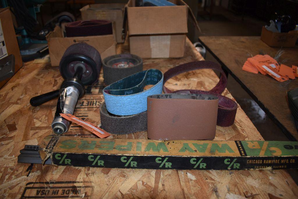 PNEUMATIC BELT TYPE SANDER/POLISHER WITH EXTRA HEAD