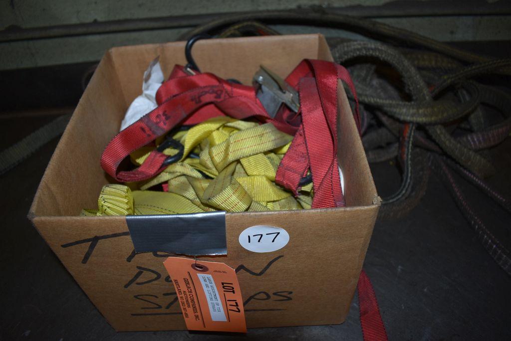 LARGE ASSORTMENT OF TIE DOWN AND LIFTING STRAPS