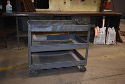 3' x 2' THREE TIER METAL SHOP CART WITH HANDLE