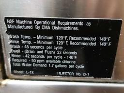 CMA L-1x16 UNDER COUNTER DISHWASHER, S/N: 152787,