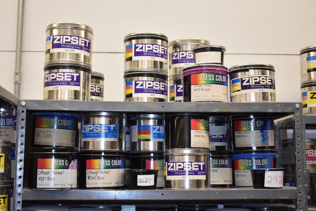 ALL PRESS COLOR AND ZIPSET INK, VARIOUS COLORS,