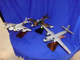 (3) AIRPLANE MODELS BELL P-39, DEHAVILLAND C-7