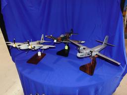 (3) AIRPLANE MODELS BELL P-39, DEHAVILLAND C-7