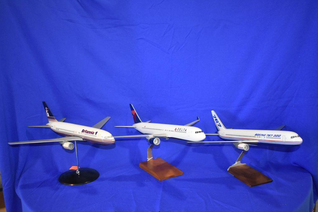 (3) MODEL AIRPLANES, BOEING 767-200 BRITANNIA,