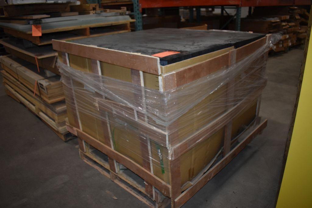 PALLET OF BLACK GLASS FILLED POLYCARBONATE, 49" X