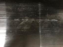 PALLET OF BLACK GLASS FILLED POLYCARBONATE, 49" X