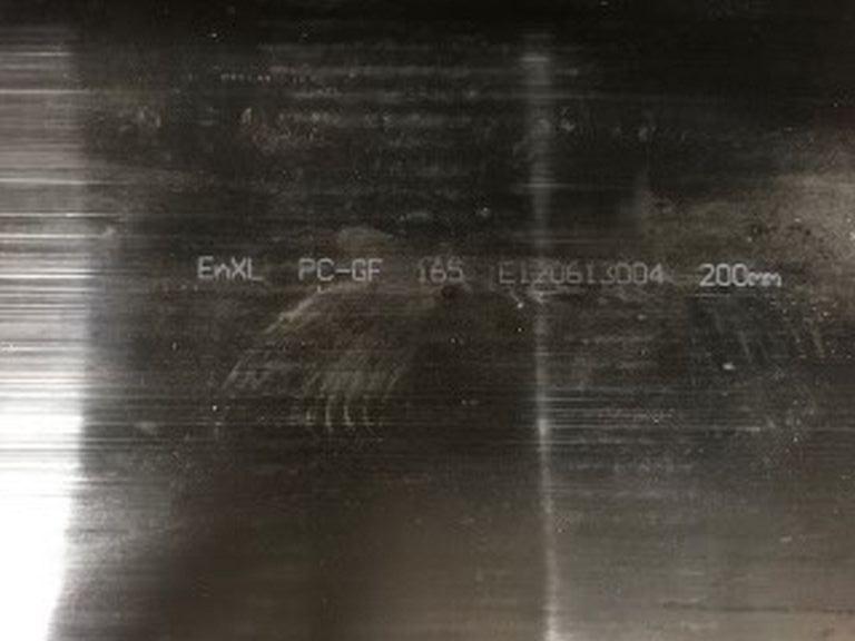 PALLET OF BLACK GLASS FILLED POLYCARBONATE, 49" X