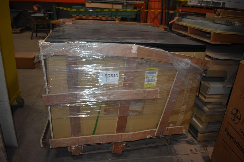 PALLET OF BLACK GLASS FILLED POLYCARBONATE, 49" X