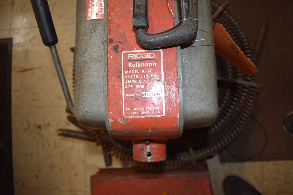 RIDGID POWER SEWER ROOTER WITH SUPPLIES MODEL: K-60