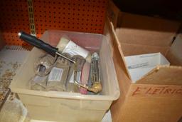 LARGE BOX OF 6" CONCRETE BAR TIES, (2) ROLLS RED PLASTIC,