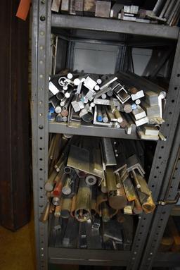 METAL SHELVING UNIT WITH EIGHT SHELVES WITH CONTENTS;