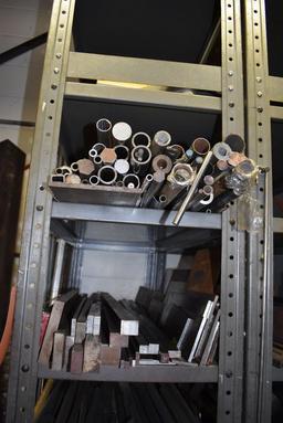 METAL SHELVING UNIT WITH EIGHT SHELVES WITH CONTENTS;
