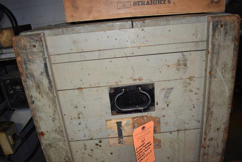 (2) WOODEN MOVING/SHIPPING CRATES WITH HINGED LIDS