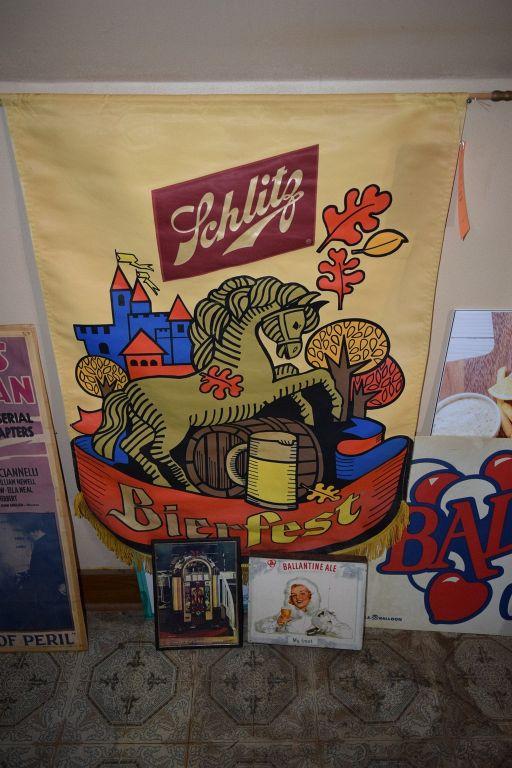 MISC. SIGNS & SCHLITZ BANNER