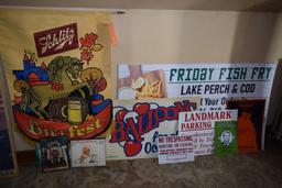 MISC. SIGNS & SCHLITZ BANNER