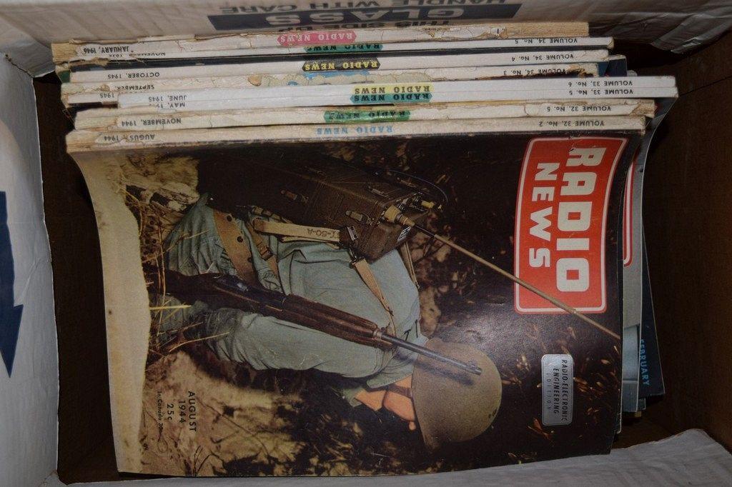 BOX OF ASSORTED ELECTRONICS MAGAZINES AND MANUALS,