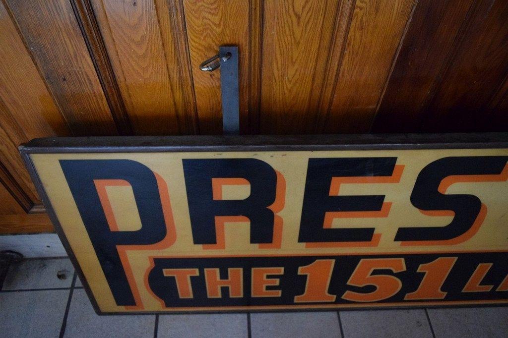 PRESTON "THE 151 LINE" WOODEN HANGING SIGN,