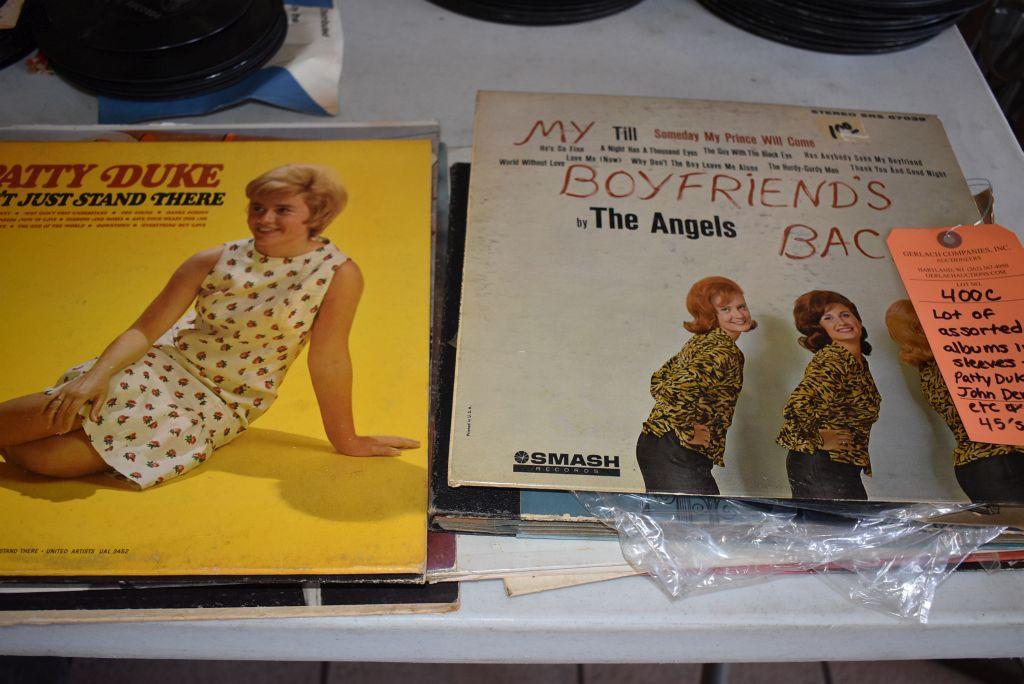 LOT OF ASSORTED ALBUMS IN SLEEVES, PATTY DUKE, JOHN