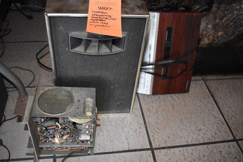TOSHIBA ANSWERING MACHINE, CAR SPEAKER WITH DIAL AND