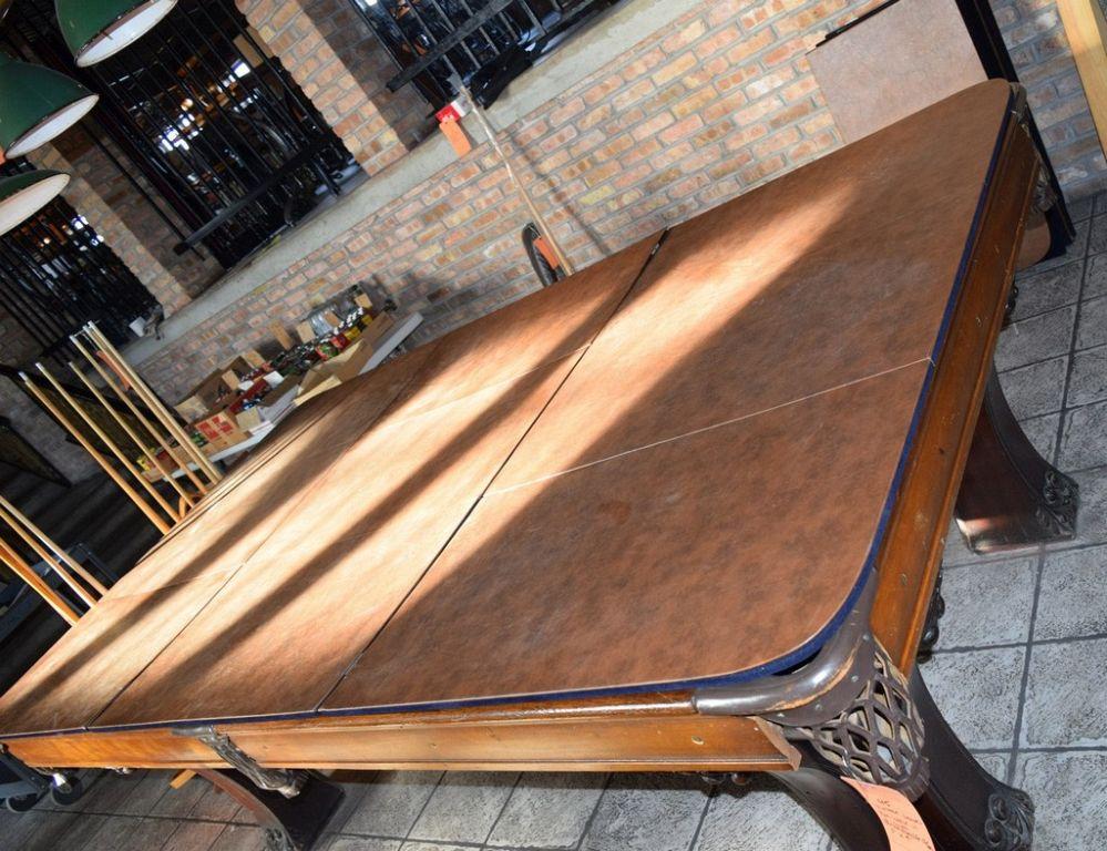 VINTAGE BRUNSWICK STYLE SLATE POOL TABLE, ORNATE