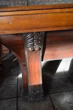 VINTAGE BRUNSWICK STYLE SLATE POOL TABLE, ORNATE