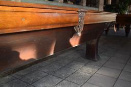 VINTAGE BRUNSWICK STYLE SLATE POOL TABLE, ORNATE