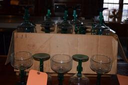 APPROX. (40) TWO TONE MARGARITA GLASSES WITH CACTUS STEMS,