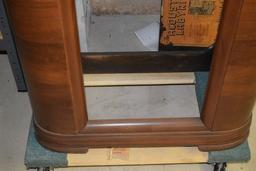 ANTIQUE RADIO CABINET AND GRILL, REFINISHED BY CRAIG GRAYBAR
