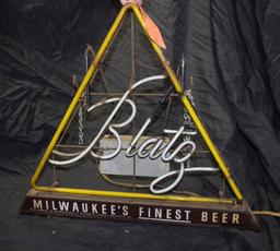 TRIANGULAR "BLATZ" NEON SIGN, "MILWAUKEE'S FINEST BEER"