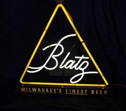 TRIANGULAR "BLATZ" NEON SIGN, "MILWAUKEE'S FINEST BEER"