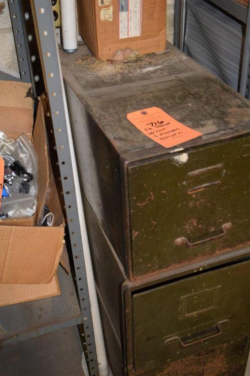 THREE DRAWER FILE CABINET WITH CONTENTS, MANUALS, ETC.