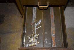 NINE DRAWER CARD FILE CABINET WITH CONTENTS;