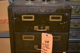 NINE DRAWER CARD FILE CABINET WITH CONTENTS;